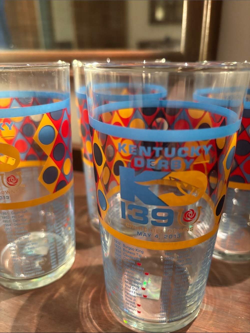 Kentucky Derby 139 Collectible Racing Glass - Colorful Polka Dot Design